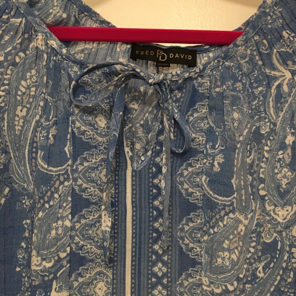 Top Paisly BoHo Poets Blouse - Picture 3 of 6